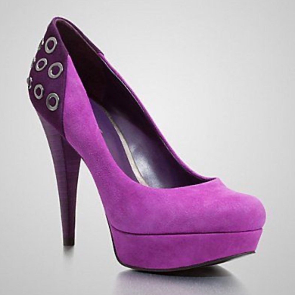 GUESS pink multi suede pumps 8.5